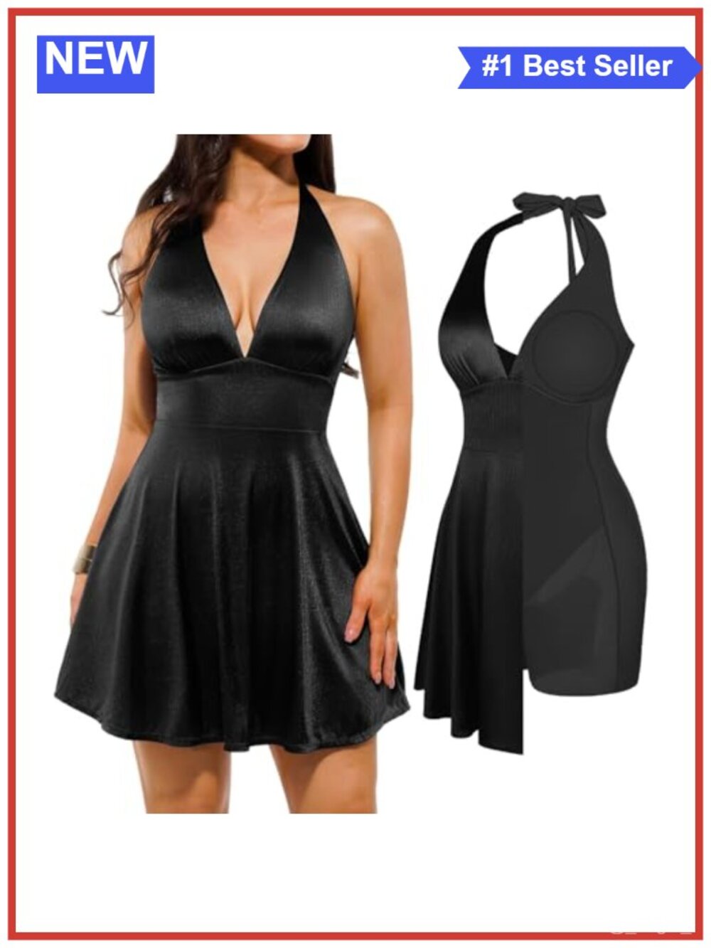 Popilush Halter Mini Dress Backless Shaping Club Party
